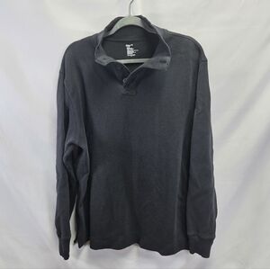 GAP Mens Quarter Button Black Pullover Sweater XXL